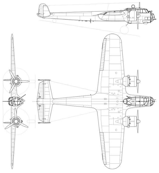 do-17中型轰炸机三视图