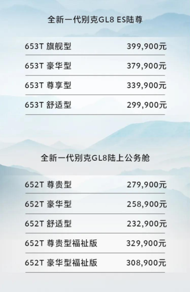 别克新款gl8 es/gl8售23.29万-39.99万元,首推尊享型/豪华型