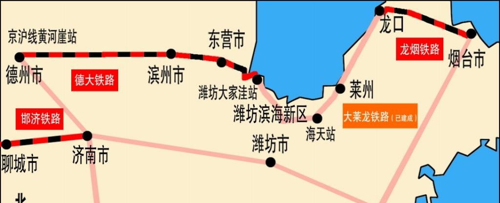 山东省贯通东西的第二条"胶济铁路"——德龙烟铁路|大莱|铁路|德龙_新
