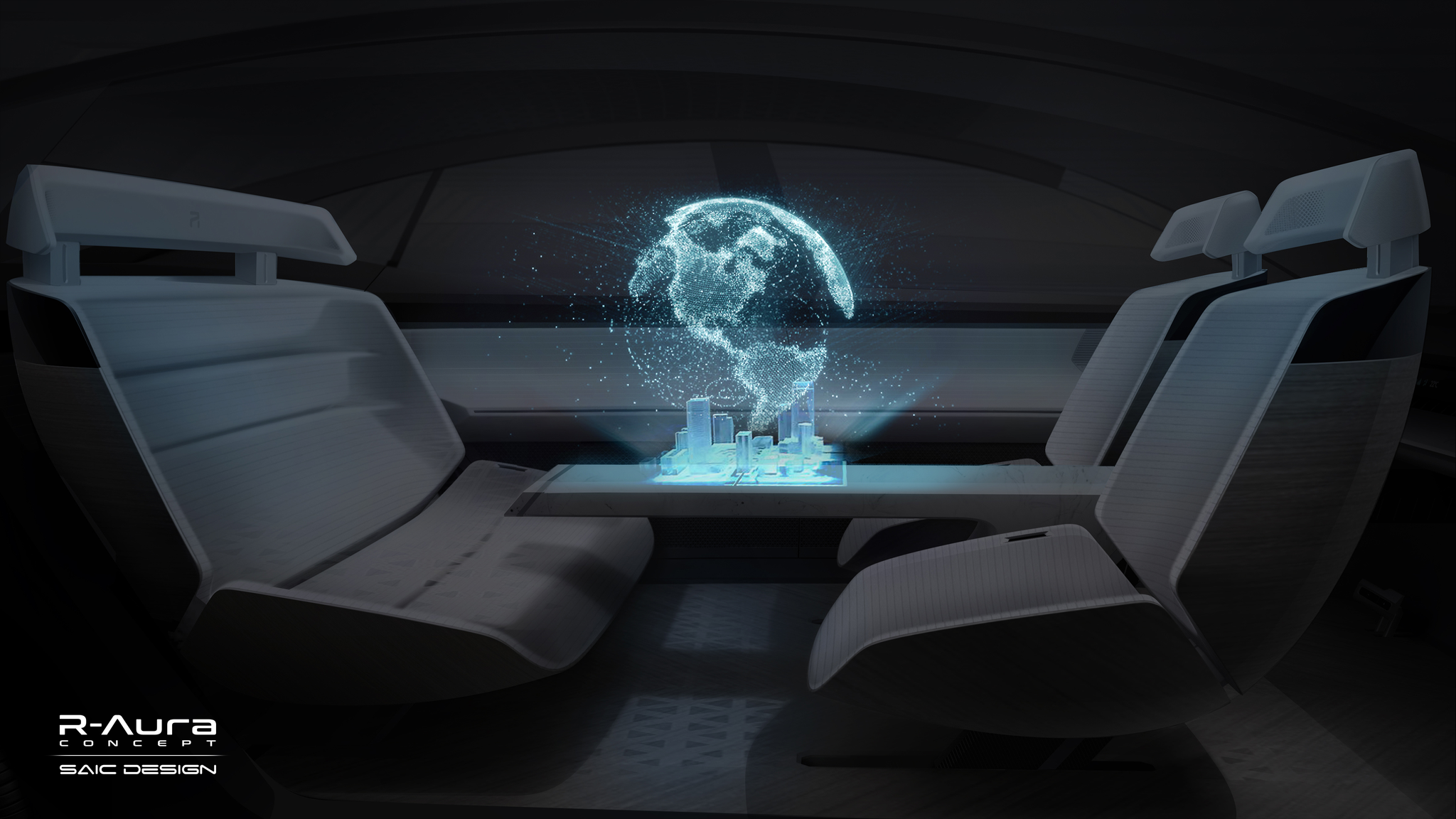 折叠大屏,全息3d投影 荣威r标首款旗舰概念车内饰曝光-新浪汽车