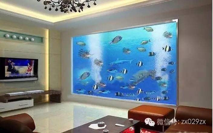 客厅背景立体超大水族景观▲餐厅背景墙小鱼缸的装饰作用▲用水族