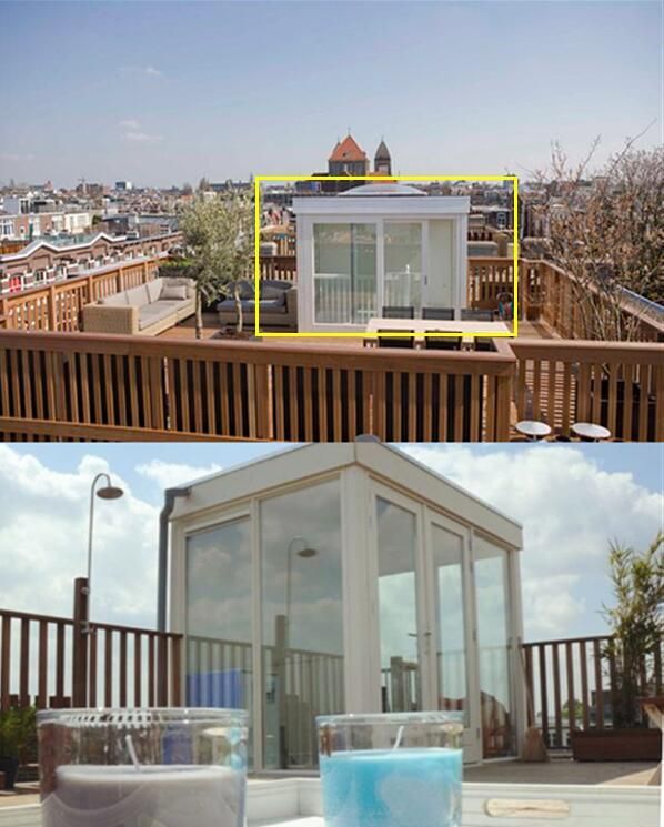 同样是顶层露台,国外都在楼梯口加盖阳光房,遮风挡雨