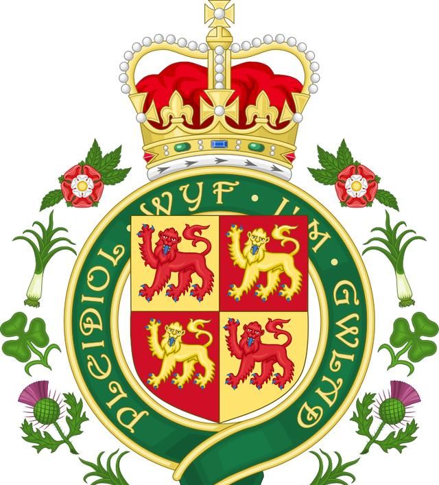 下面是威尔士的国旗和国徽,国旗是一个西方龙的形象,看起来非常震撼.