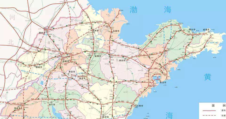 山东省境内主要的13条高铁线路一览