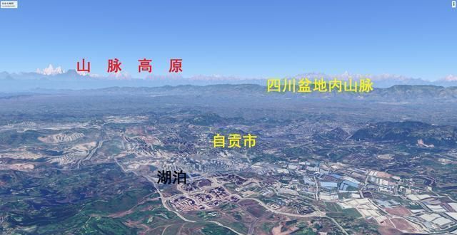 川南城市群地势图：自贡在中心，内江，泸州，宜宾