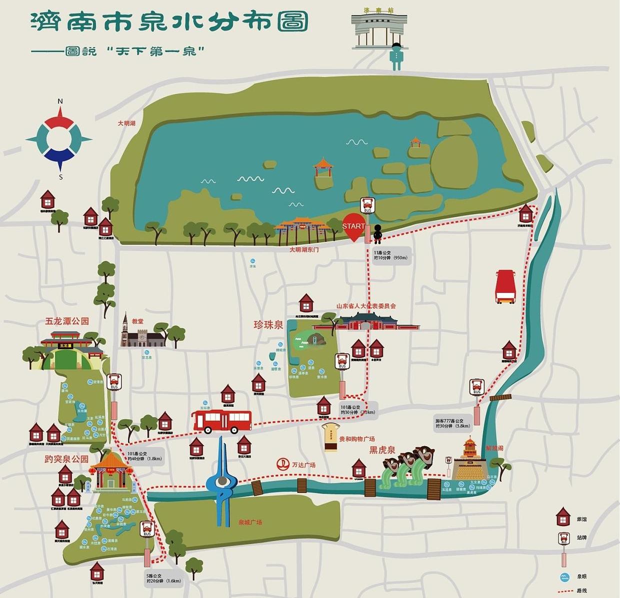 济南名泉地图图片