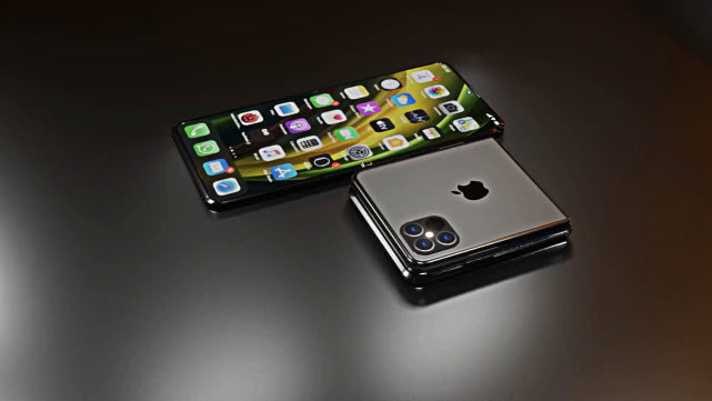 iphone12折叠概念机前后双屏取消刘海69寸打孔屏能对半折叠