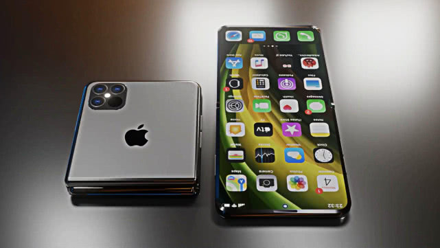 iphone12折叠概念机前后双屏取消刘海69寸打孔屏能对半折叠