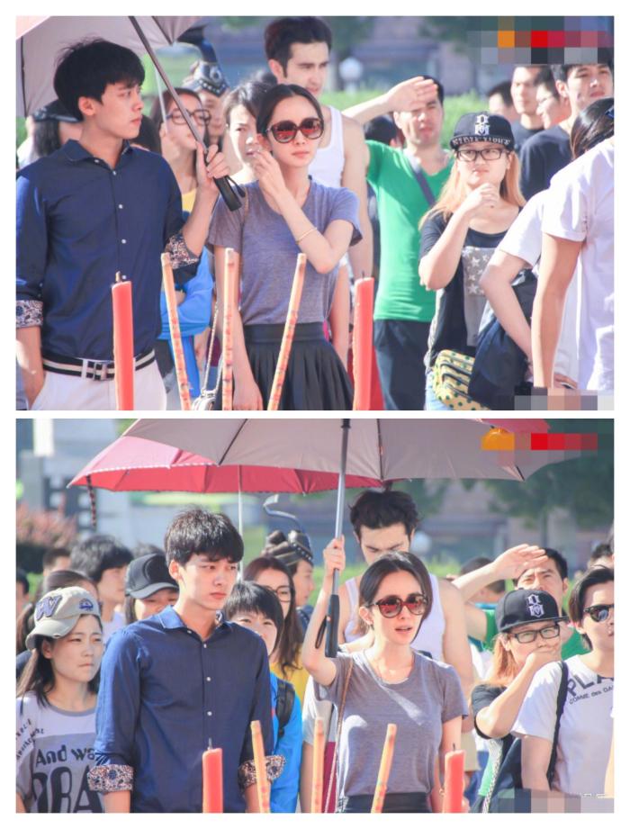 古剑奇谭开机旧照曝光李易峰杨幂自己撑伞热巴看似路人