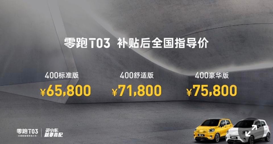 配备L2级驾驶辅助系统的微型车，零跑T03上市补贴后售6.58万元起