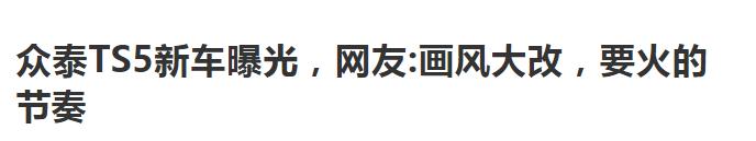 众泰新车TS5未上市，点赞已经到位，真的不抄袭？