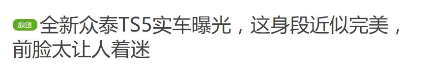 众泰新车TS5未上市，点赞已经到位，真的不抄袭？