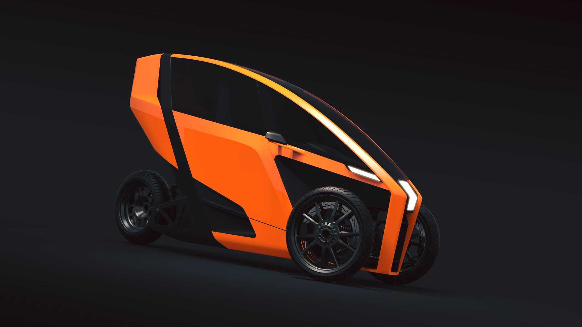 ako发布可倾斜的电动倒三轮摩托 续航里程超过300公里