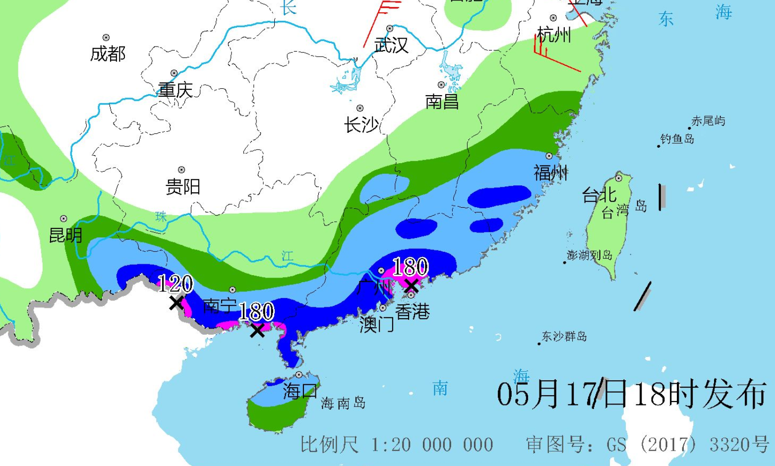 雷达图大量泛红,华南凶猛暴雨继续!权威预报:珠三角将是重点