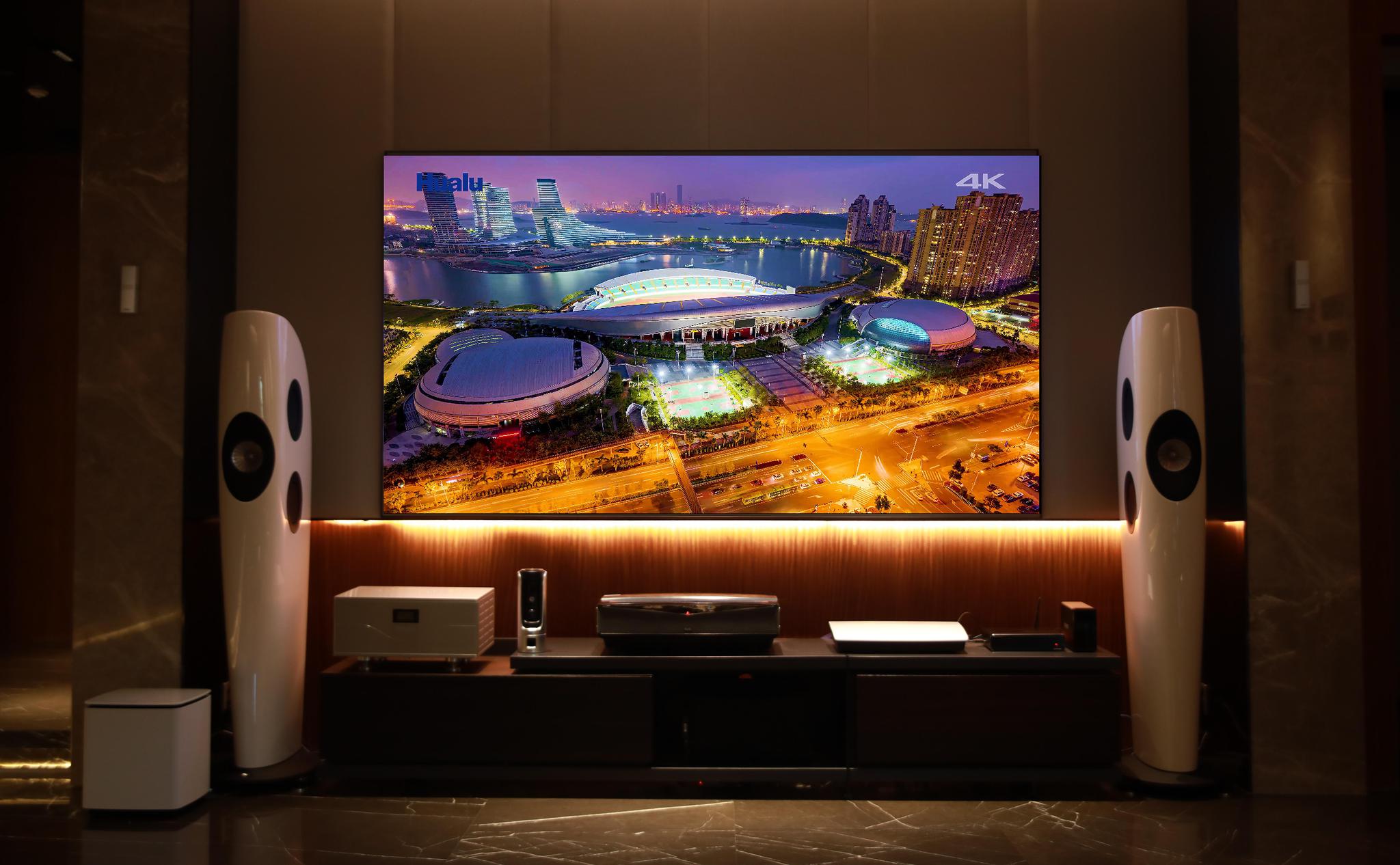 激光焕彩预鉴未来华录4k激光电视天鹅100m6全新上市