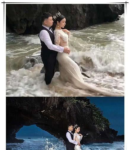 婚纱照p图前vsp图后,相信了爱情,也要相信钱没白花