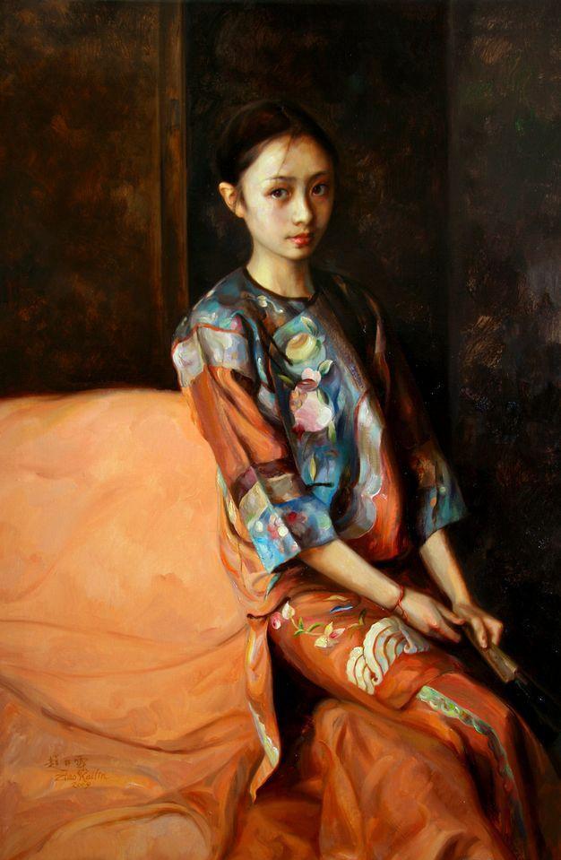 赵开霖写实油画中的东方女性给人一种安静的美感