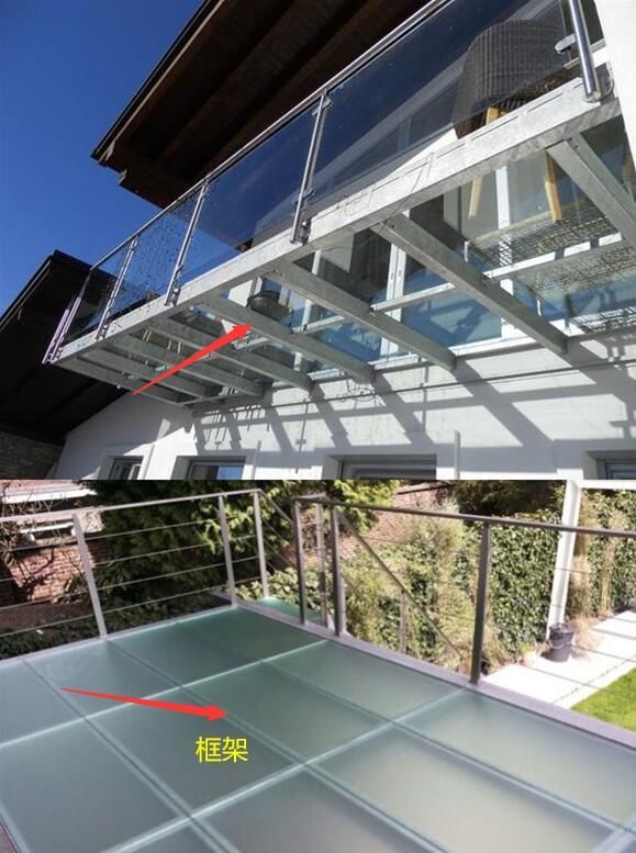 不说别的,光搭个阳台国外都比国内任性,玻璃地面,360度做采光