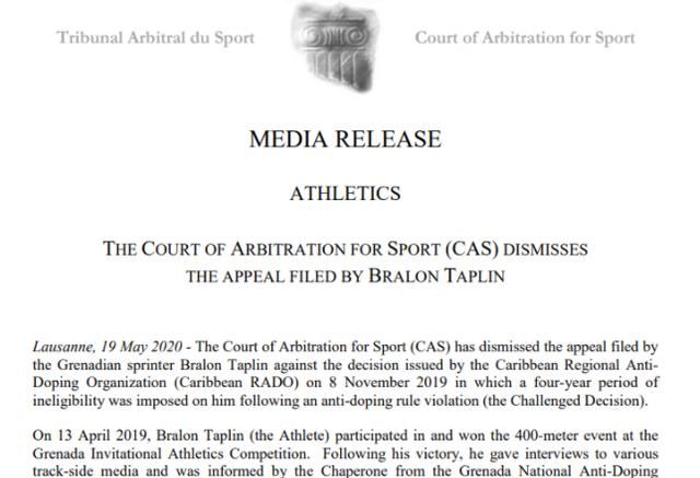 和孙杨太像了!田径名将药检时违规被禁赛四年,上诉被驳回休闲区蓝鸢梦想 - Www.slyday.coM 和孙杨太像了!田径名将药检时违规被禁赛四年,上诉被驳回休闲区蓝鸢梦想 - Www.slyday.coM