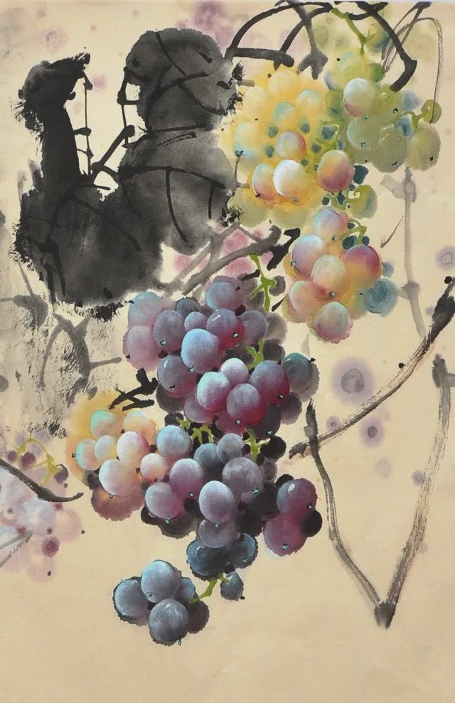 带你了解写意葡萄画的技法|葡萄画|国画|曙红_新浪新闻