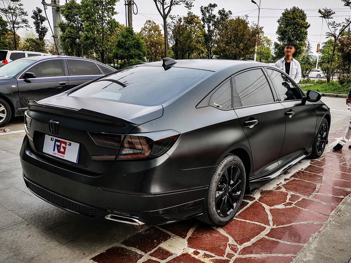 本田雅阁车身改色电光黑 rg瑞集改色膜湖北黄石加盟店出品