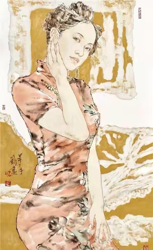 青岛画家于钧用传统的水墨画出性感的现代女郎