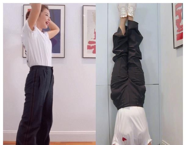 41岁刘涛倒立直播,站起来的瞬间,网友:这身材?五五分?