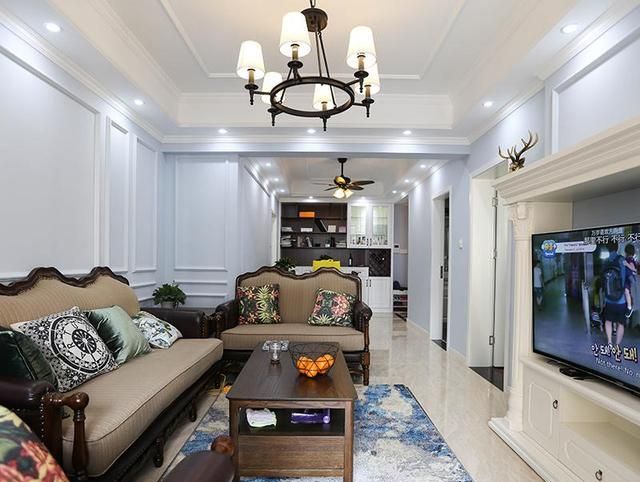 美式风格二居室装修案例,90平米的房子装修多少钱