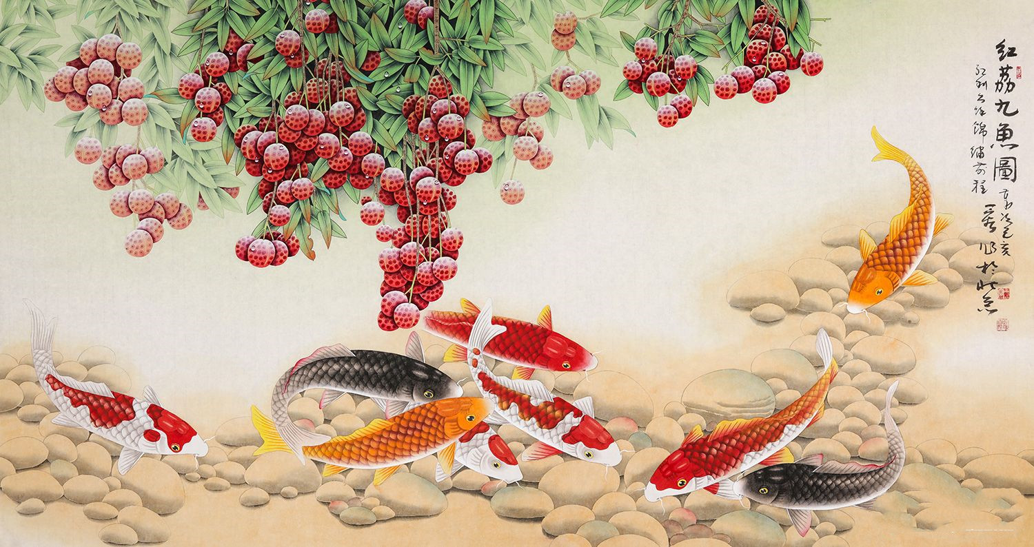 客厅沙发背景墙装饰名家手绘花鸟画文雅别致