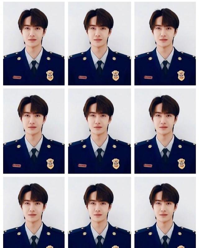 王一博出演《破冰》导演新剧《冰与火》,来看警服证件照