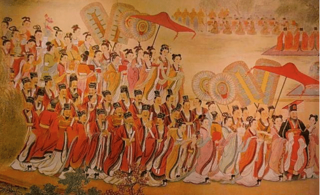 隋炀帝巡游图隋炀帝滥用民力,持续不断的劳役最终压垮了各地的农民