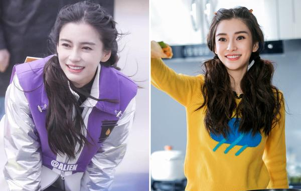 郑爽扎卷发双马尾超显嫩,和80后杨幂,杨颖正面pk装嫩谁更强