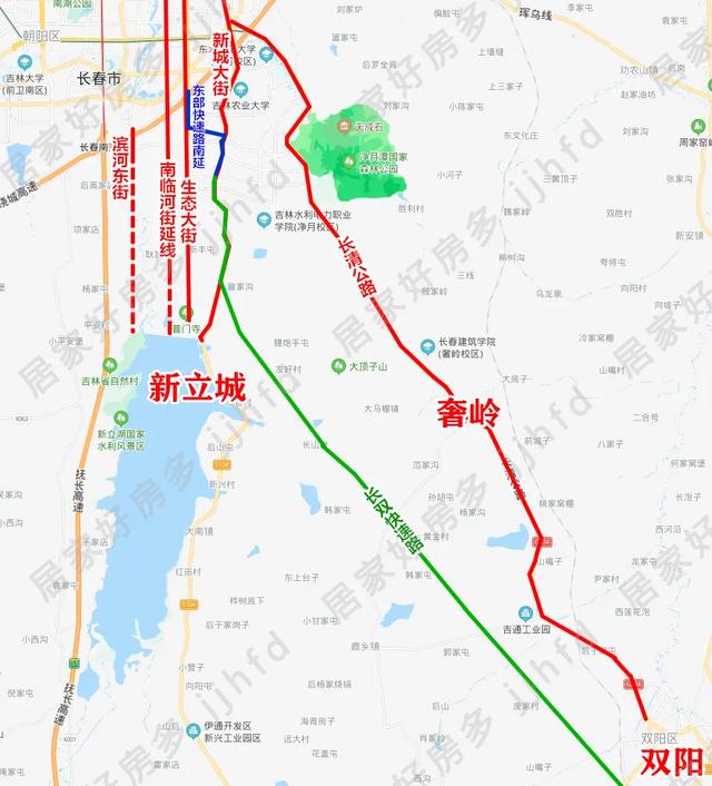 计划建设的长双快速路其中东部快速路南延正在建设,主要产业是文旅