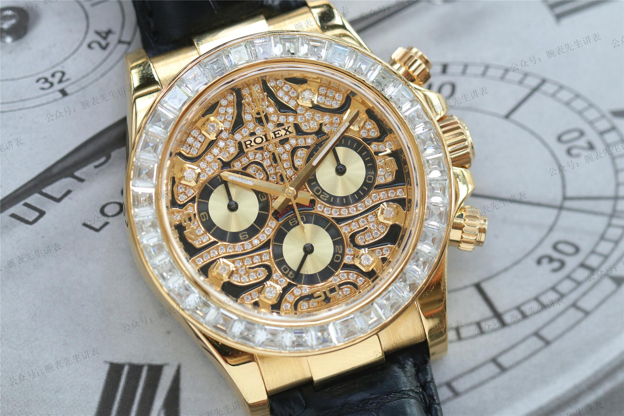原钻一物难求劳力士虎纹面迪通拿116588后镶钻尽显奢华