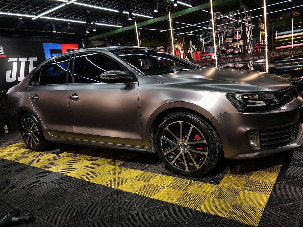 大众朗逸车身改色电光战斗灰rg瑞集改色膜陕西西安加盟店出品