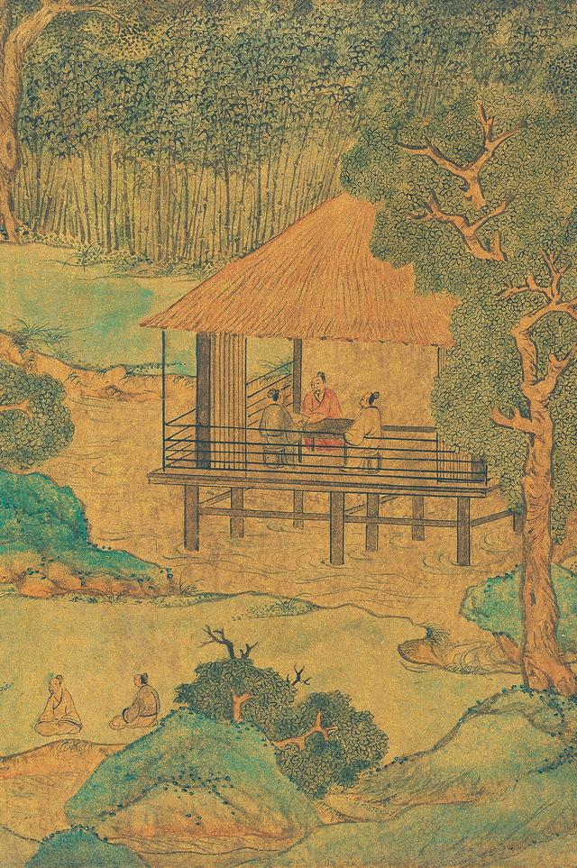 文徵明 兰亭修禊图金笺全卷