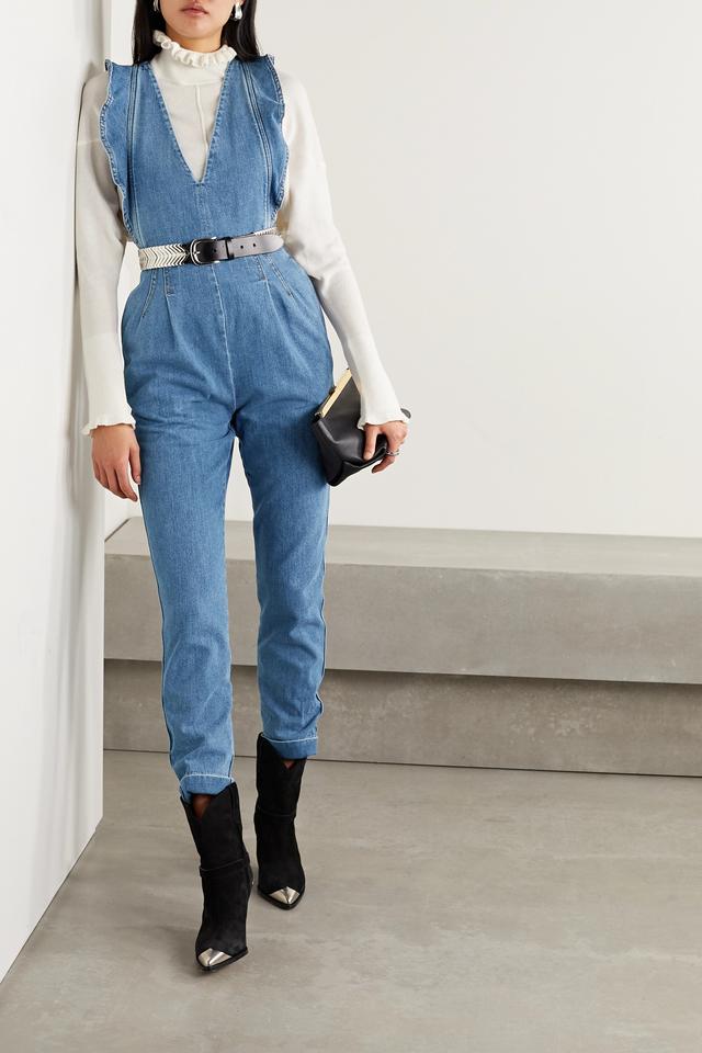 一条裁剪精致的连体裤穿搭毫不费力女神范和帅气感随你转换