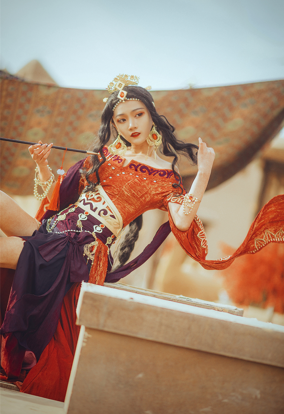 异域风情绝美cos小姐姐别戴珍珠腿链了带我吧