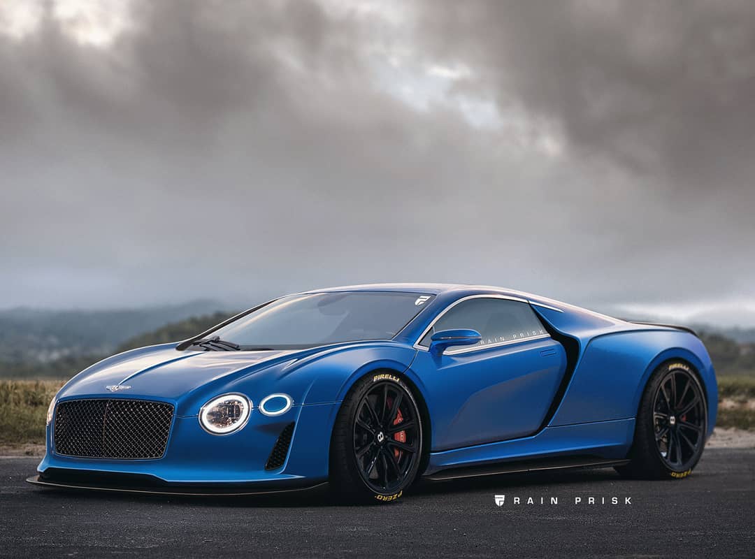 宾利中置超跑渲染图 家族式的风格