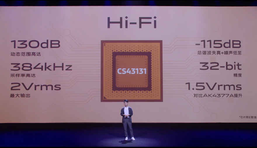 其他方面,vivo x50 pro 配备了音频独立解码芯片cs43131,这意味着该机