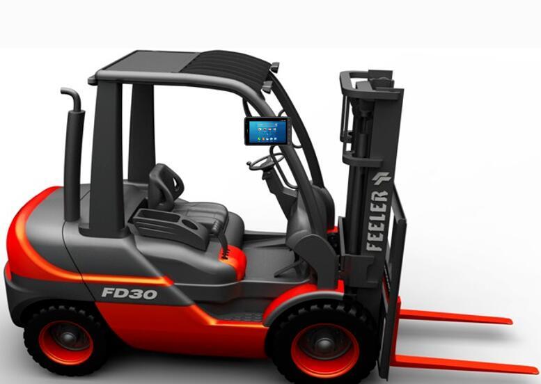 对叉车进行改造,安装东集rfid读写器和工业平板电脑:rfid叉车一,rfid