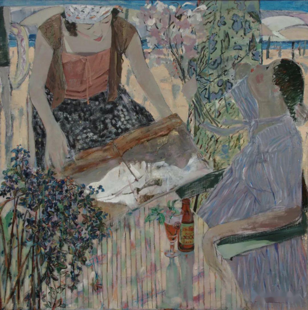 孙小娥-《海风》150x150cm-2005打开《青岛美术百年》油画卷,这种感受