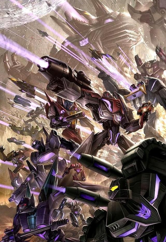 变形金刚动漫人物:古老塞伯坦之战中的霸天虎战车队