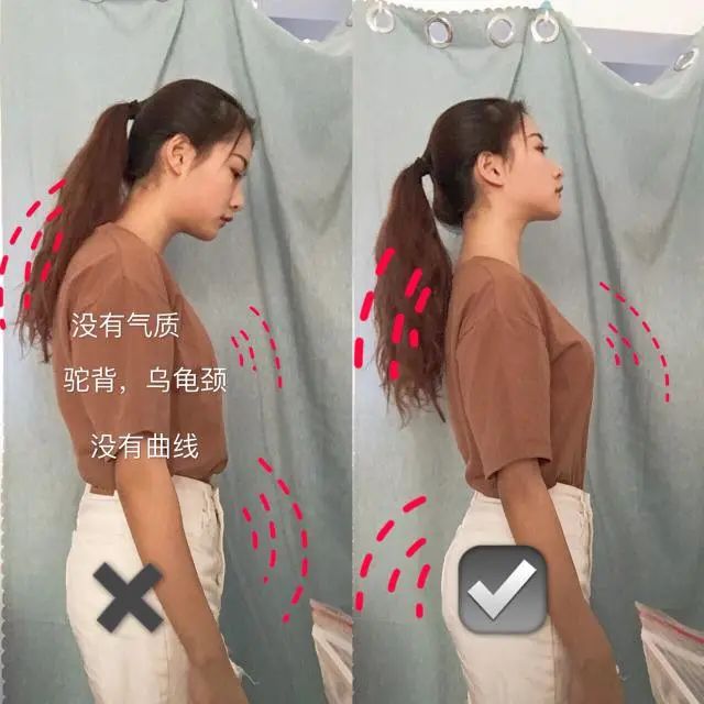 驼背圆肩老问题了弯弯腰拉一拉筋来改善体态优雅气质越发大气