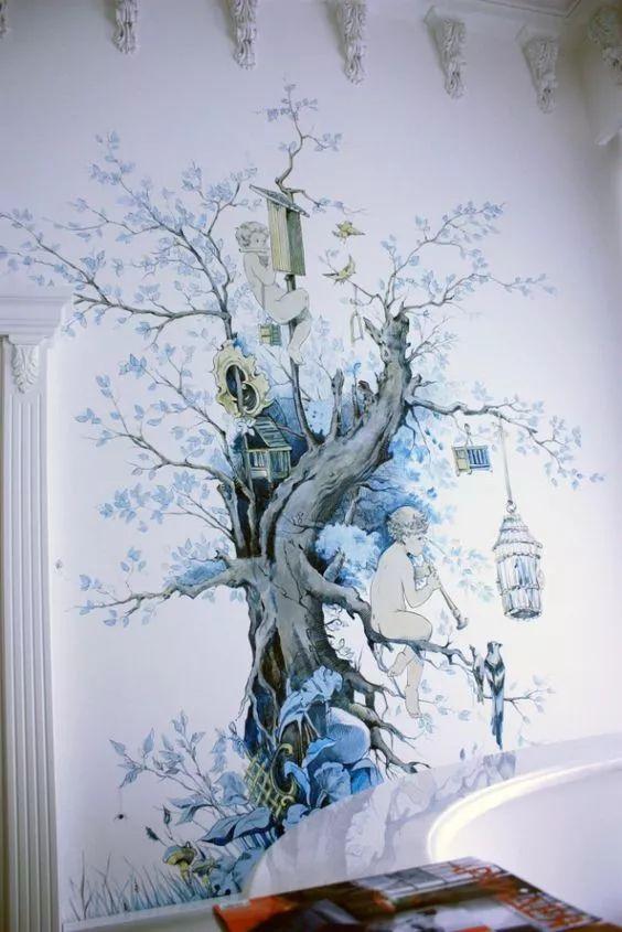 她在别墅墙上作画,美到邻居嫉妒哭|墙绘_新浪新闻