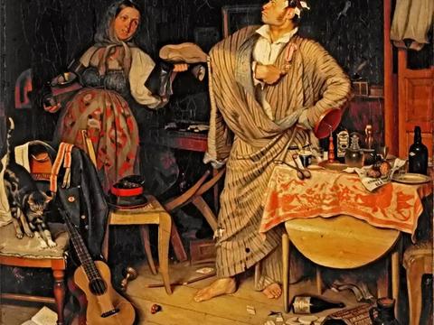 19世纪俄罗斯批判现实主义画家费多托夫,他的作品令人深思