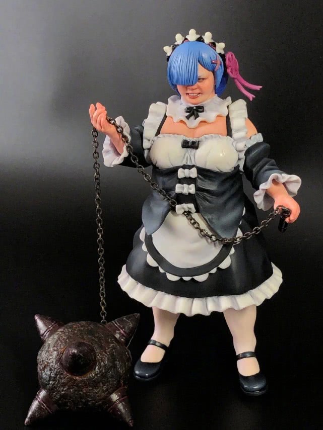 网友自制蕾姆长胖到200斤后的手办,并公开制作过程,太吓人了