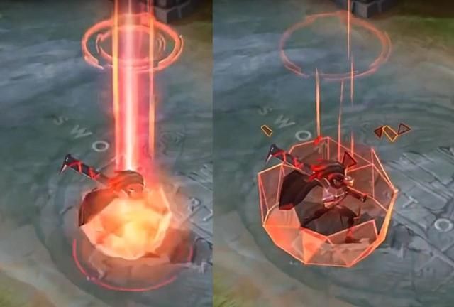 伸出去的武器变成了金色的菱形水晶块,在远端会形成突刺穿刺敌人,穿透