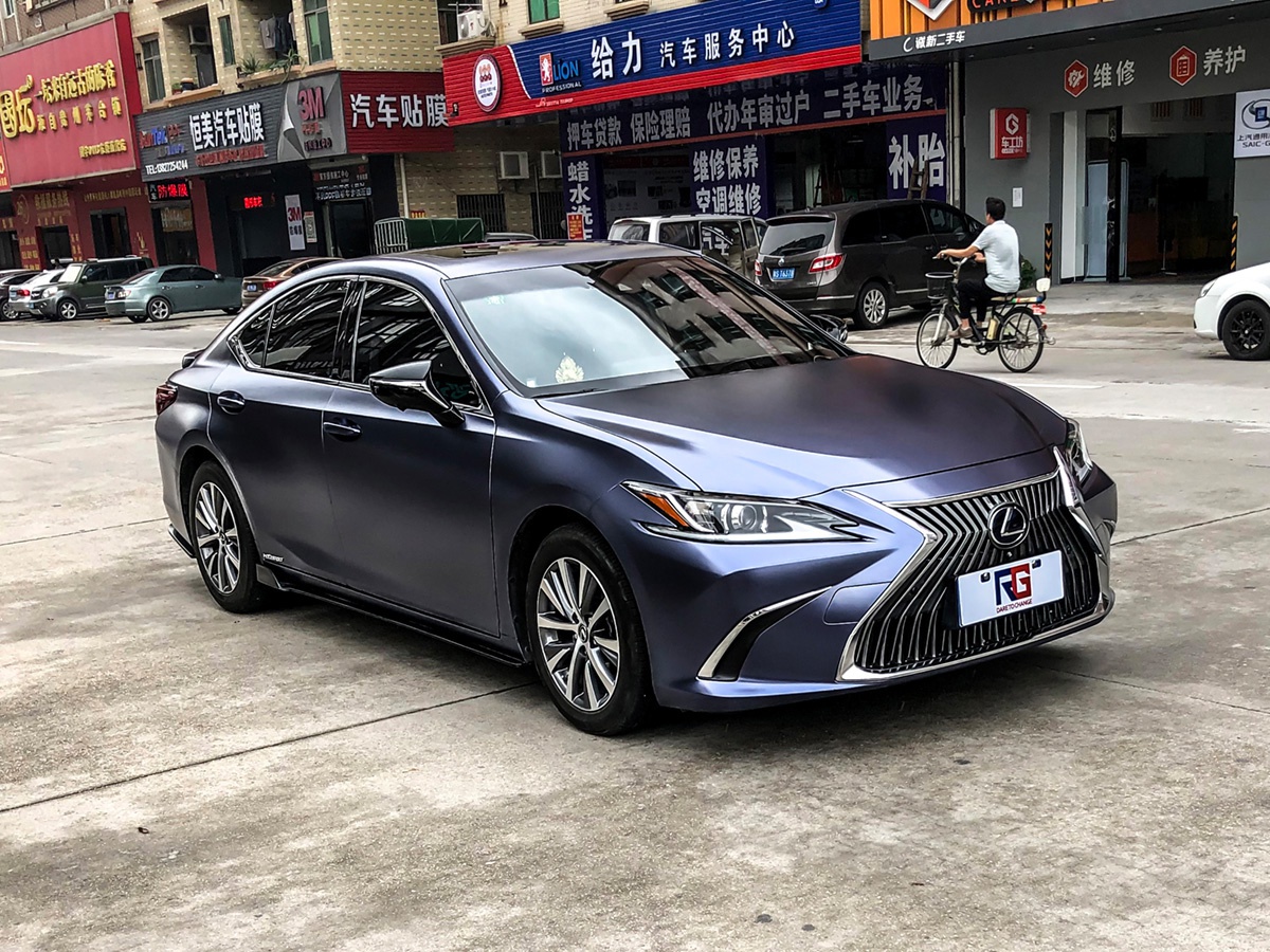 雷克萨斯es300车身改色电光午夜蓝rg瑞集改色膜东莞厚街店出品