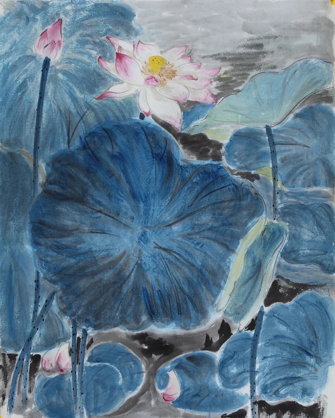 墨染风韵笔写细腻路军花鸟画古中有新点线交织见功夫